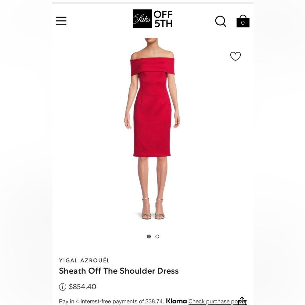 Yigal Azrouel Red Off-Shoulder Dress